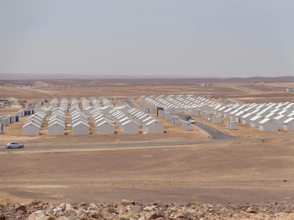 Überblick über das Flüchtlingslager Azraq in Jordanien
